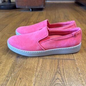 VIONIC WOMENS 8.5 PRO AVERY SUEDE PINK SORBET SLIP ON COMFORT SUPPORT SHOE FLATS